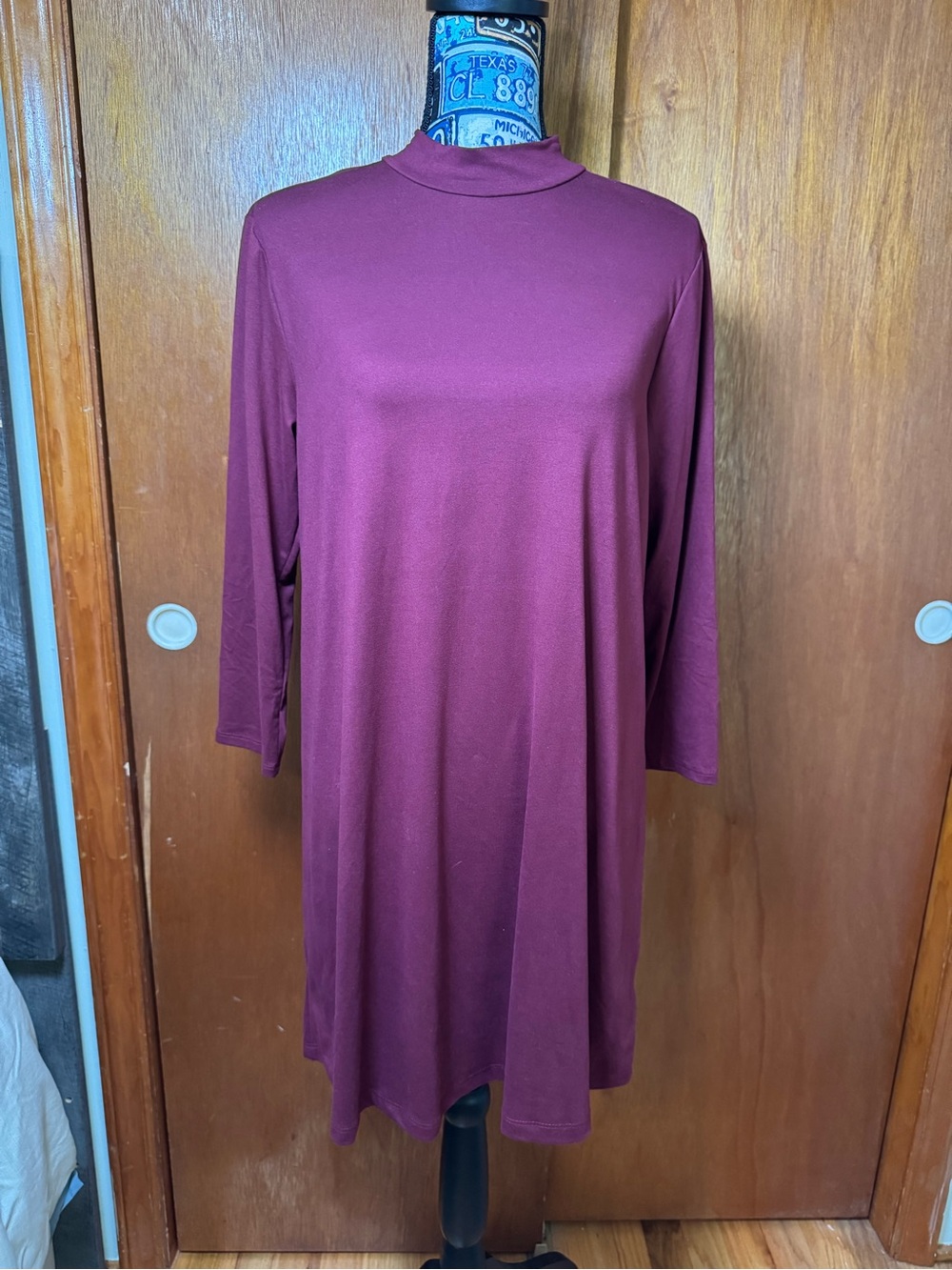 As U Wish Maroon Long Sleeve Dress